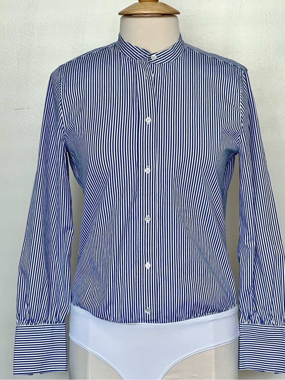 J Crew button down blue striped shirt bodysuit